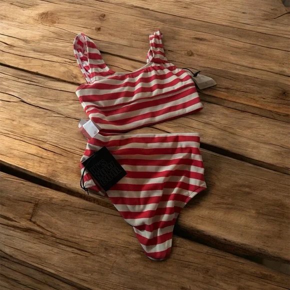 NWT It’s Now Cool- Striped Bikini Set - Picture 2 of 4